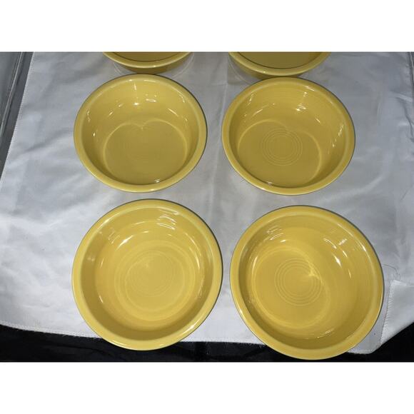 VTG VINTAGE YELLOW FIESTA WARE 19 OZ CEREAL BOWLS 6 7/8 IN SET/7 - Picture 3 of 8
